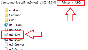 في المجلد UPD اعثر على الملف us016.inf